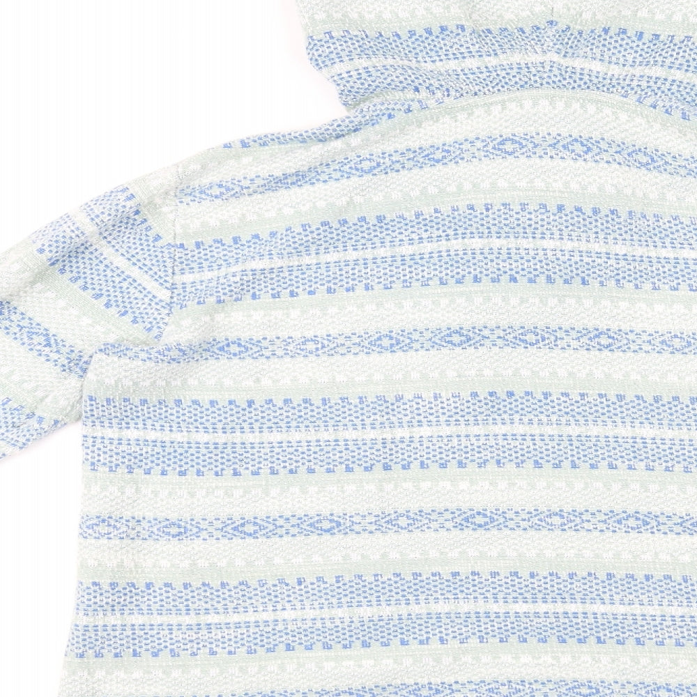 Fat Face Womens Multicoloured Striped Cotton Pullover Hoodie Size 10 Button