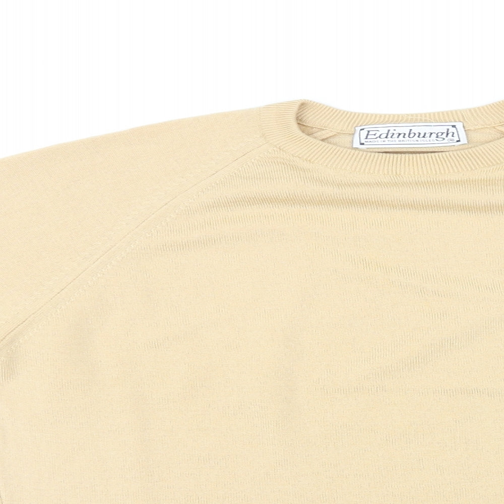 Edinburgh Woolen Mill Womens Yellow Round Neck Wool Pullover Jumper Size 10