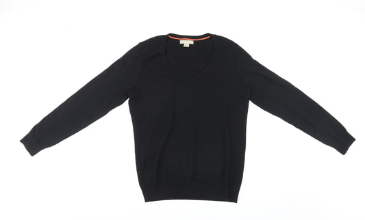 Banana Republic Mens Black Round Neck Cotton Pullover Jumper Size L Long Sleeve