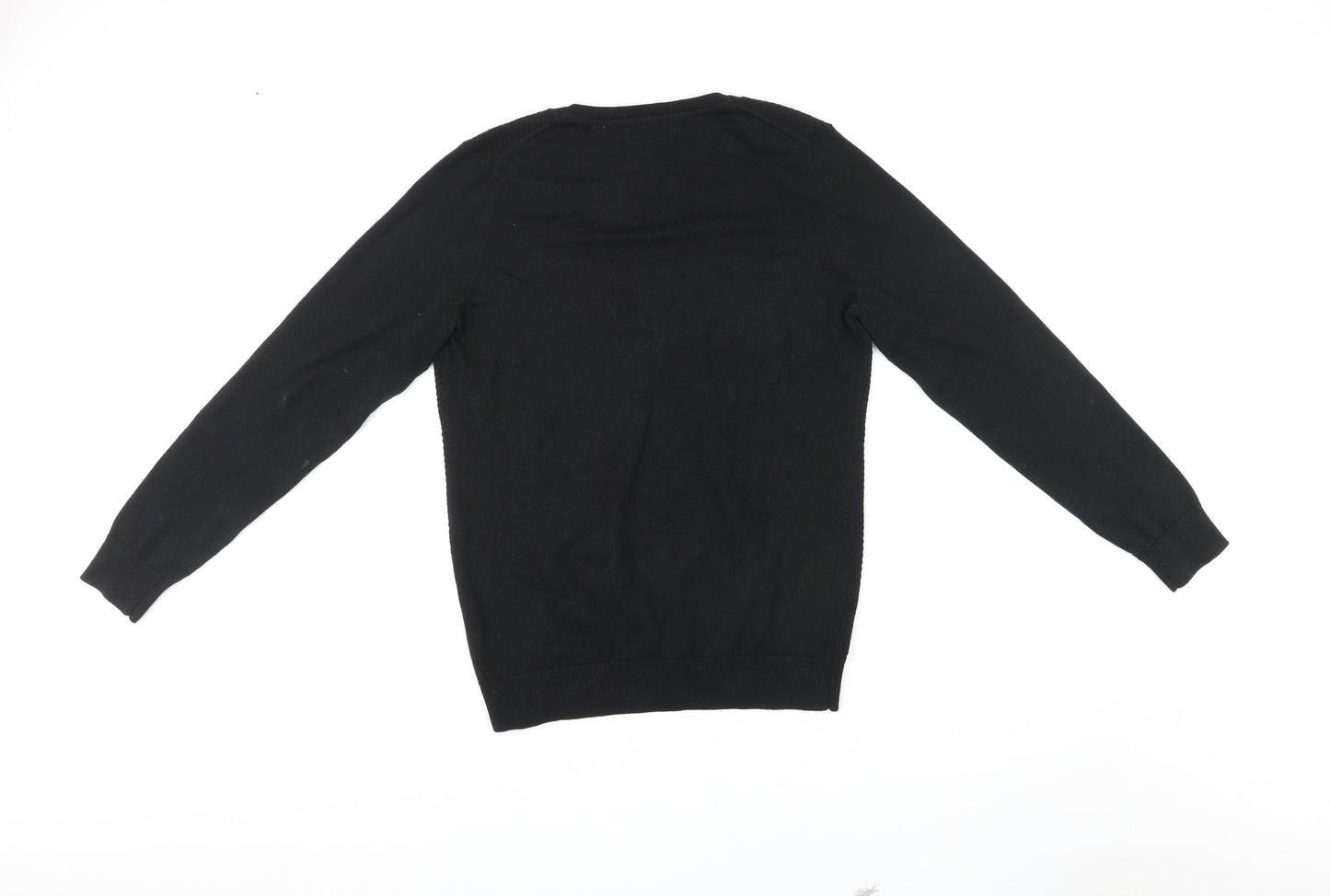 Banana Republic Mens Black Round Neck Cotton Pullover Jumper Size L Long Sleeve