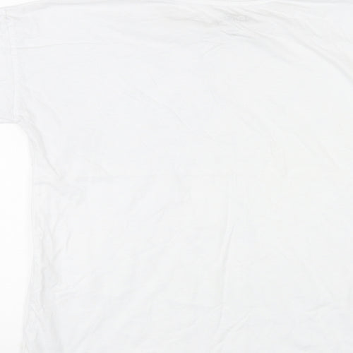 Disney Womens White Cotton Basic T-Shirt Size 8 Round Neck - Tinkerbell