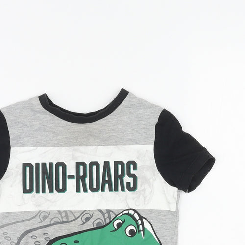 Disney Boys Multicoloured Polyester Basic T-Shirt Size 3-4 Years Crew Neck Pullover - Rex Toy Story Dino-Roars