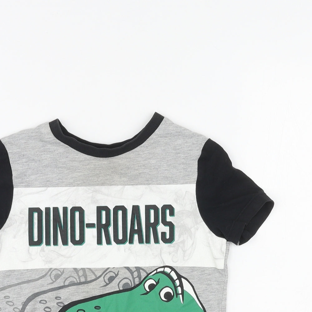 Disney Boys Multicoloured Polyester Basic T-Shirt Size 3-4 Years Crew Neck Pullover - Rex Toy Story Dino-Roars