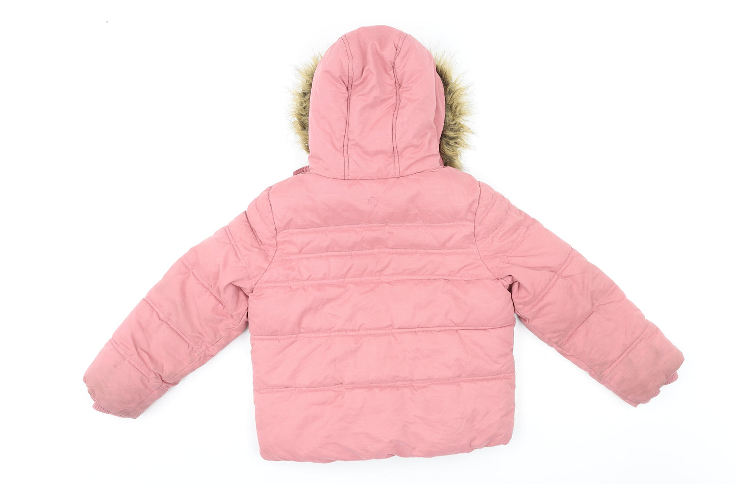 Fat Face Girls Pink Basic Coat Coat Size 8-9 Years Zip