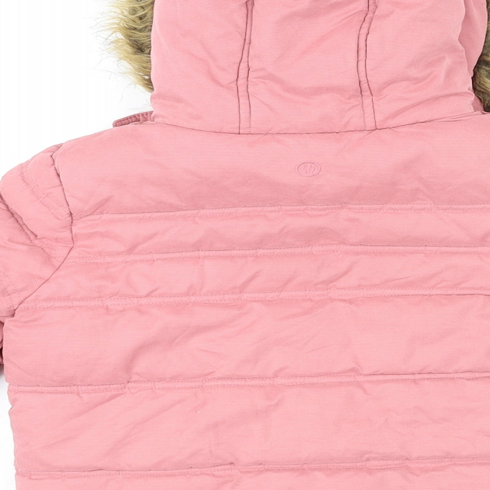 Fat Face Girls Pink Basic Coat Coat Size 8-9 Years Zip