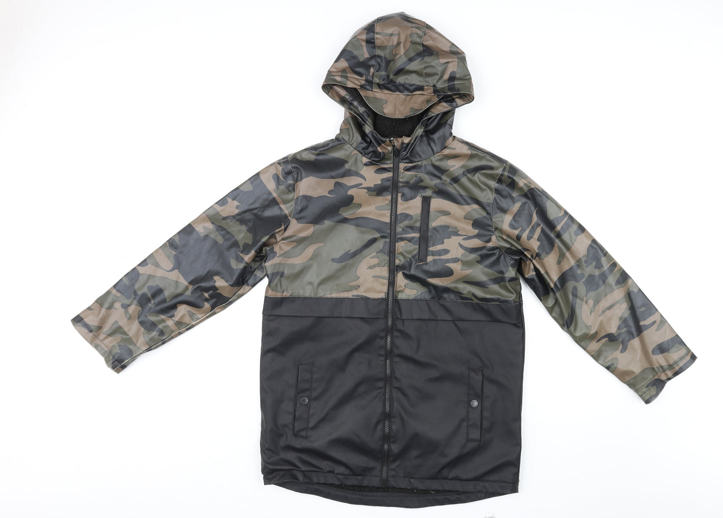Firetrap Boys Multicoloured Camouflage Basic Coat Coat Size 13 Years Zip