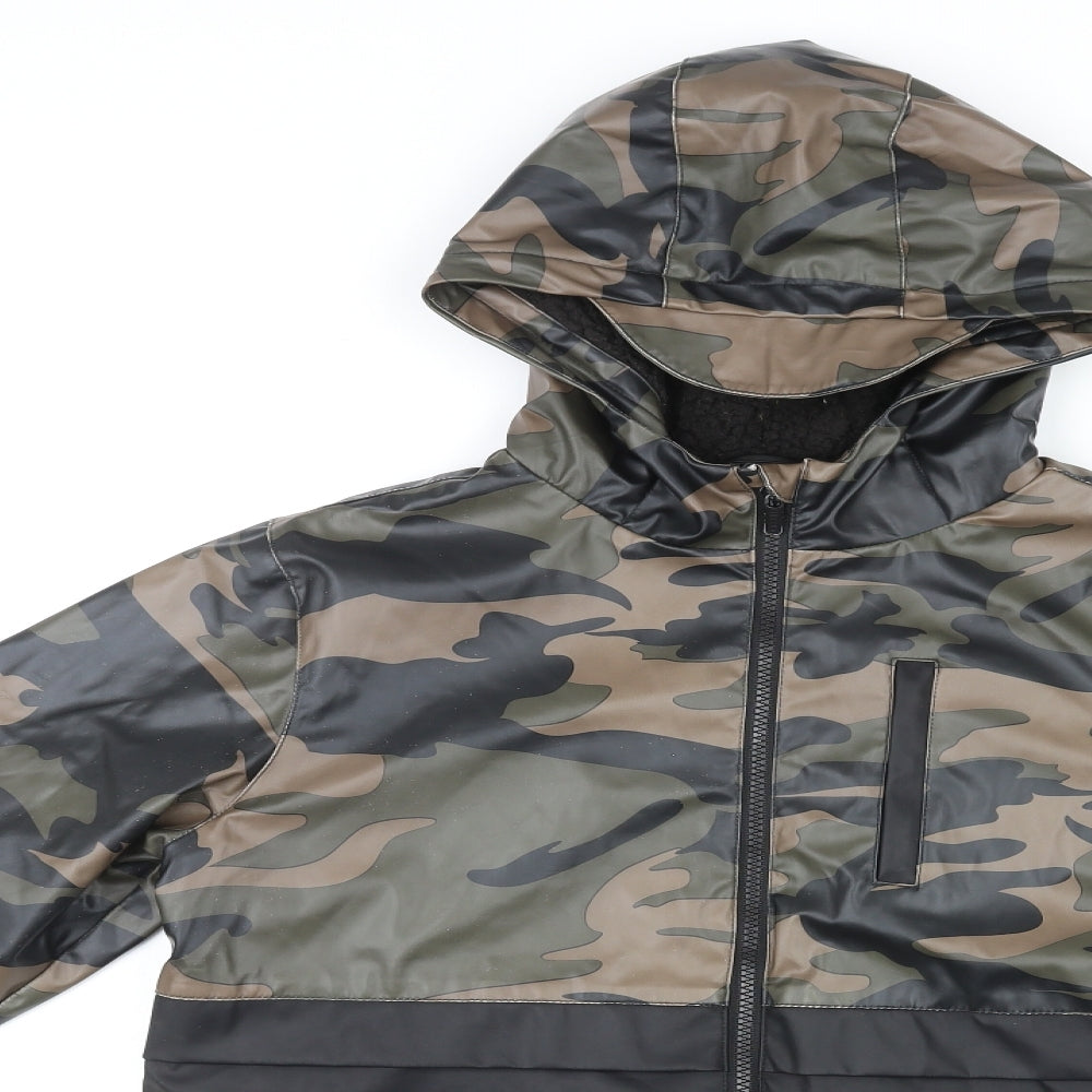 Firetrap Boys Multicoloured Camouflage Basic Coat Coat Size 13 Years Zip