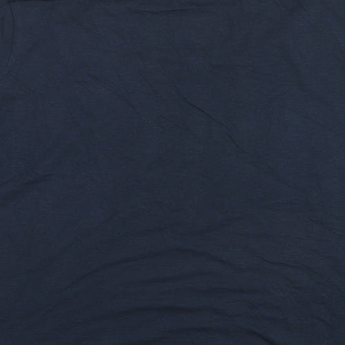 Marks and Spencer Womens Blue Cotton Basic T-Shirt Size 18 Round Neck