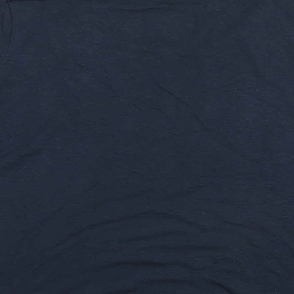 Marks and Spencer Womens Blue Cotton Basic T-Shirt Size 18 Round Neck