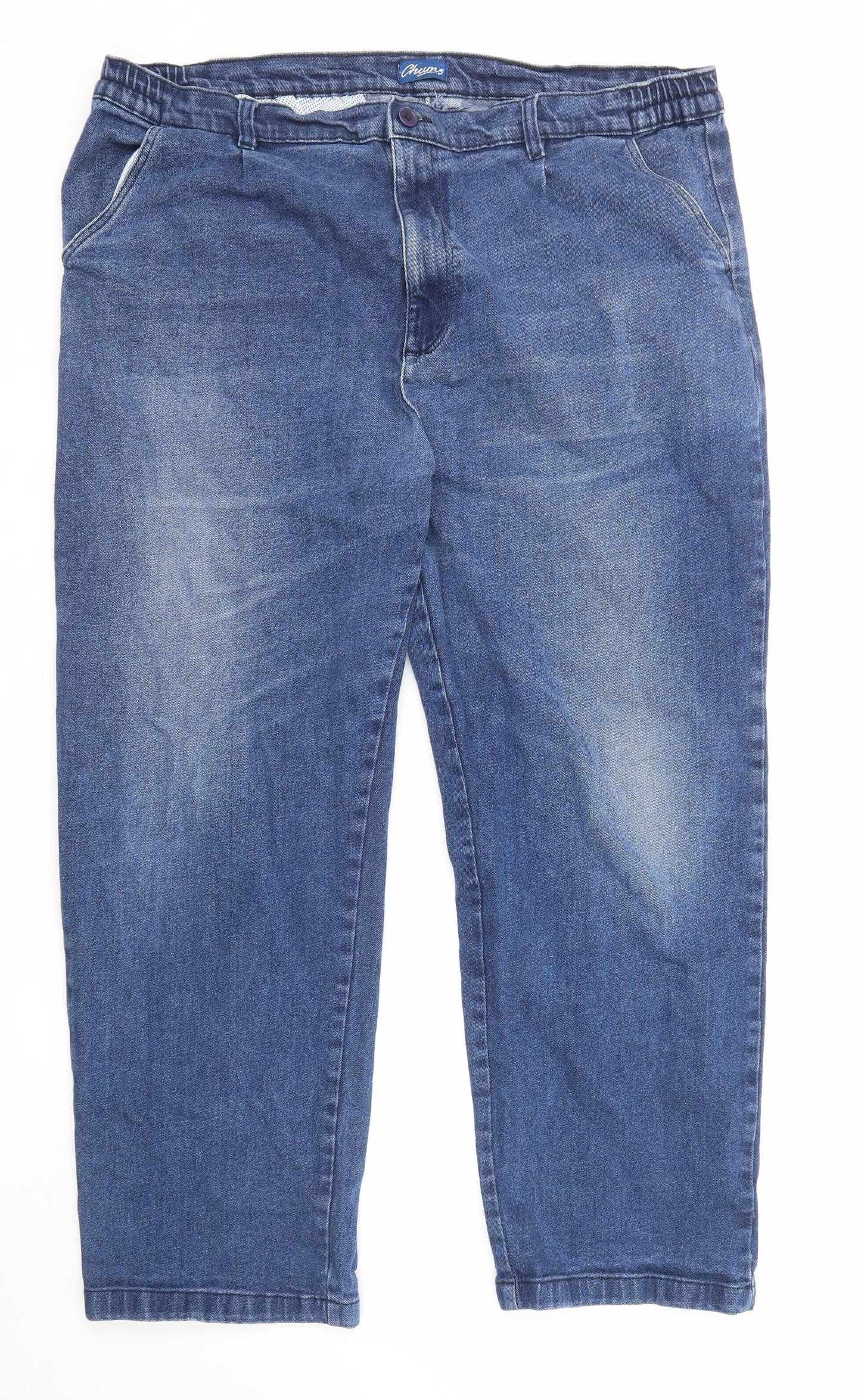 Chums Mens Blue Cotton Straight Jeans Size 42 in L28 in Regular Zip