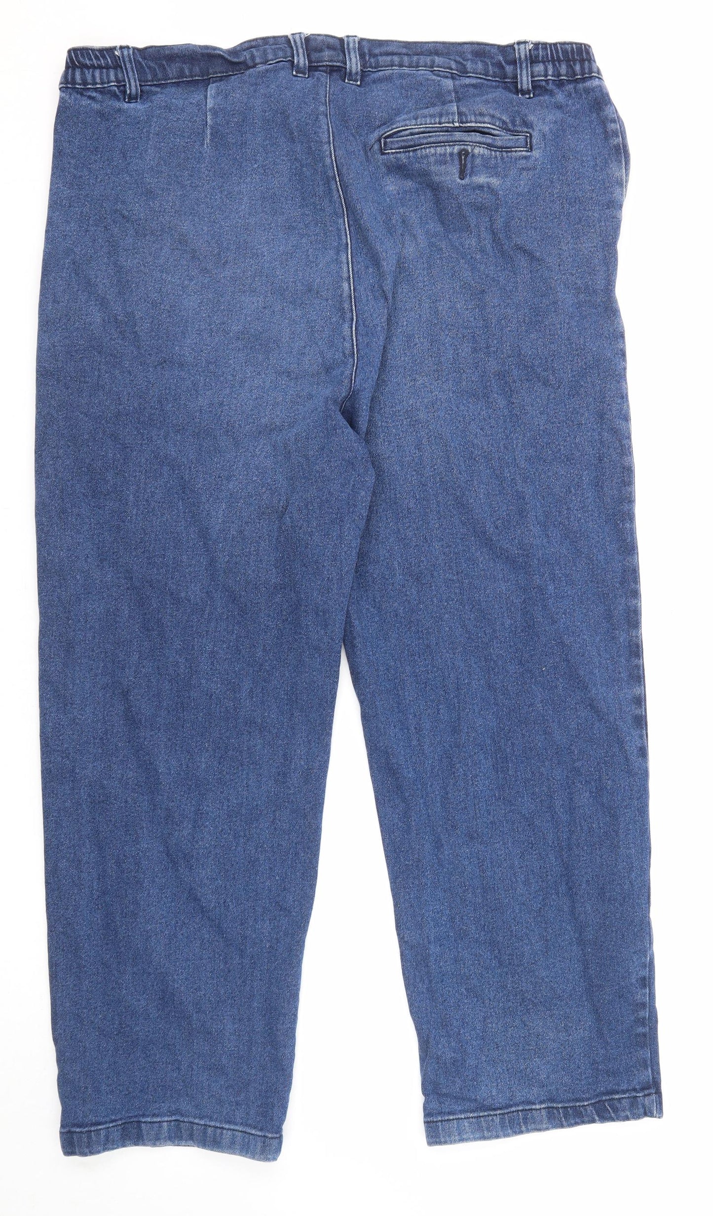 Chums Mens Blue Cotton Straight Jeans Size 42 in L28 in Regular Zip