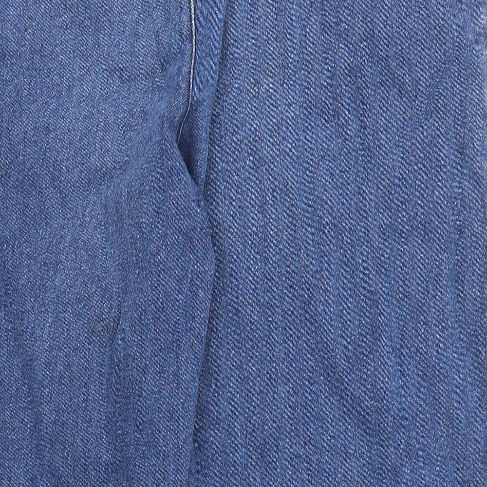 Chums Mens Blue Cotton Straight Jeans Size 42 in L28 in Regular Zip