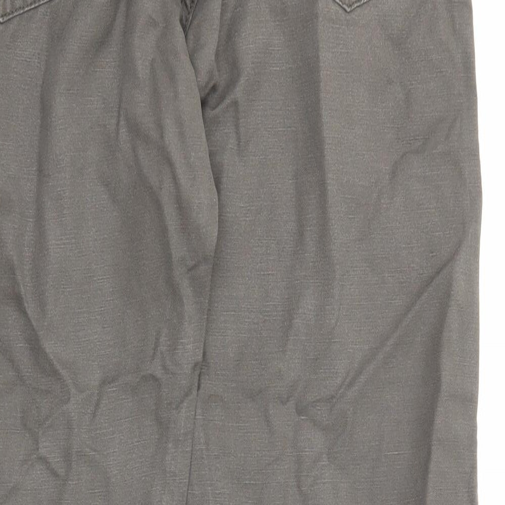 Marks and Spencer Mens Brown Cotton Trousers Size 30 in L31 in Regular Zip