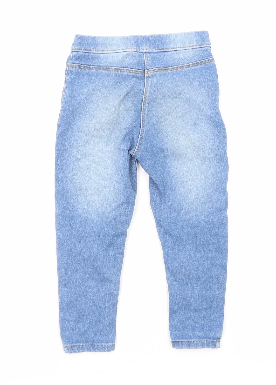 George Girls Blue Cotton Jegging Jeans Size 3-4 Years Regular Pullover - Waist 18 Inches, Inside Leg 13 Inches