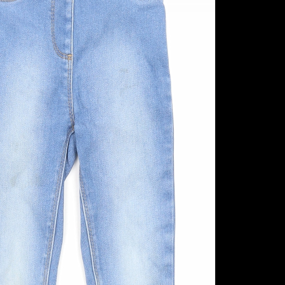 George Girls Blue Cotton Jegging Jeans Size 3-4 Years Regular Pullover - Waist 18 Inches, Inside Leg 13 Inches