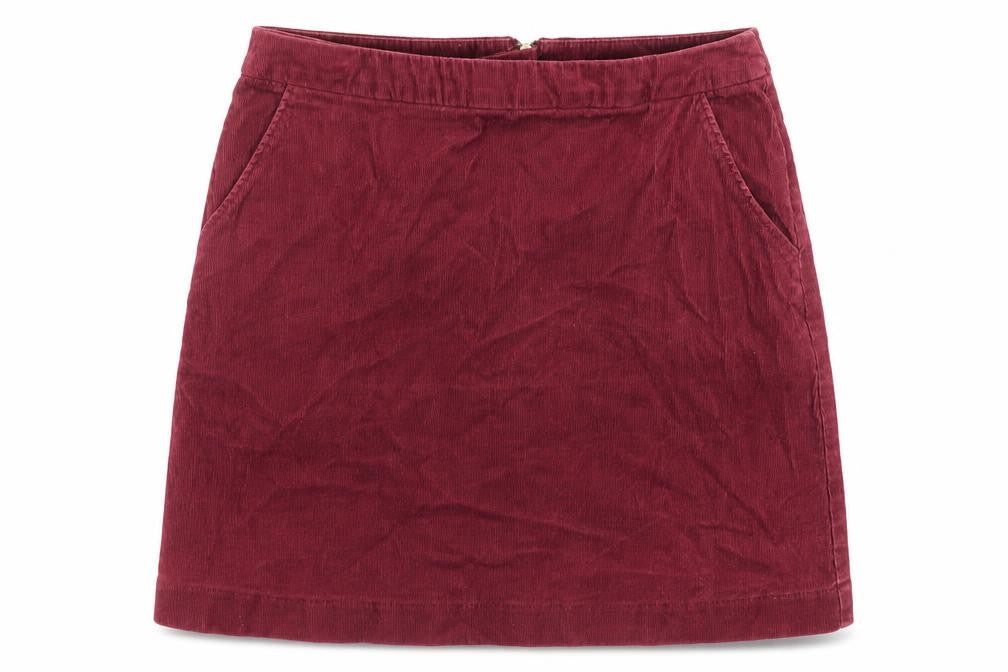 H&M Womens Purple Cotton A-Line Skirt Size 10 Zip