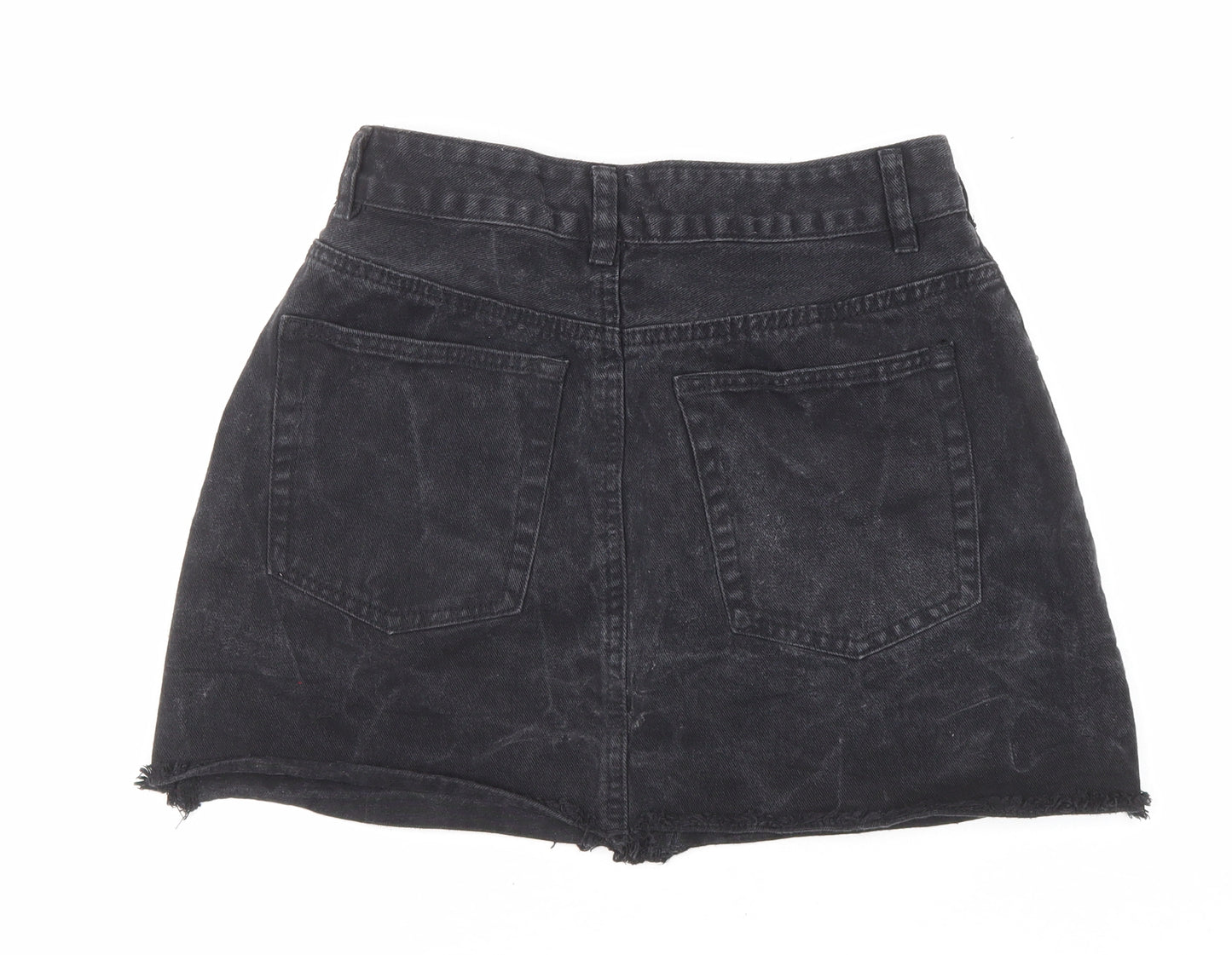 Boohoo Womens Black Polyester Mini Skirt Size 10 Zip