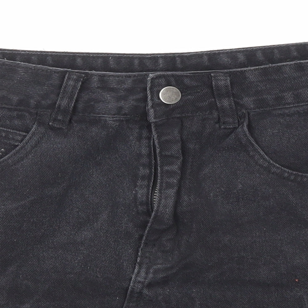 Boohoo Womens Black Polyester Mini Skirt Size 10 Zip