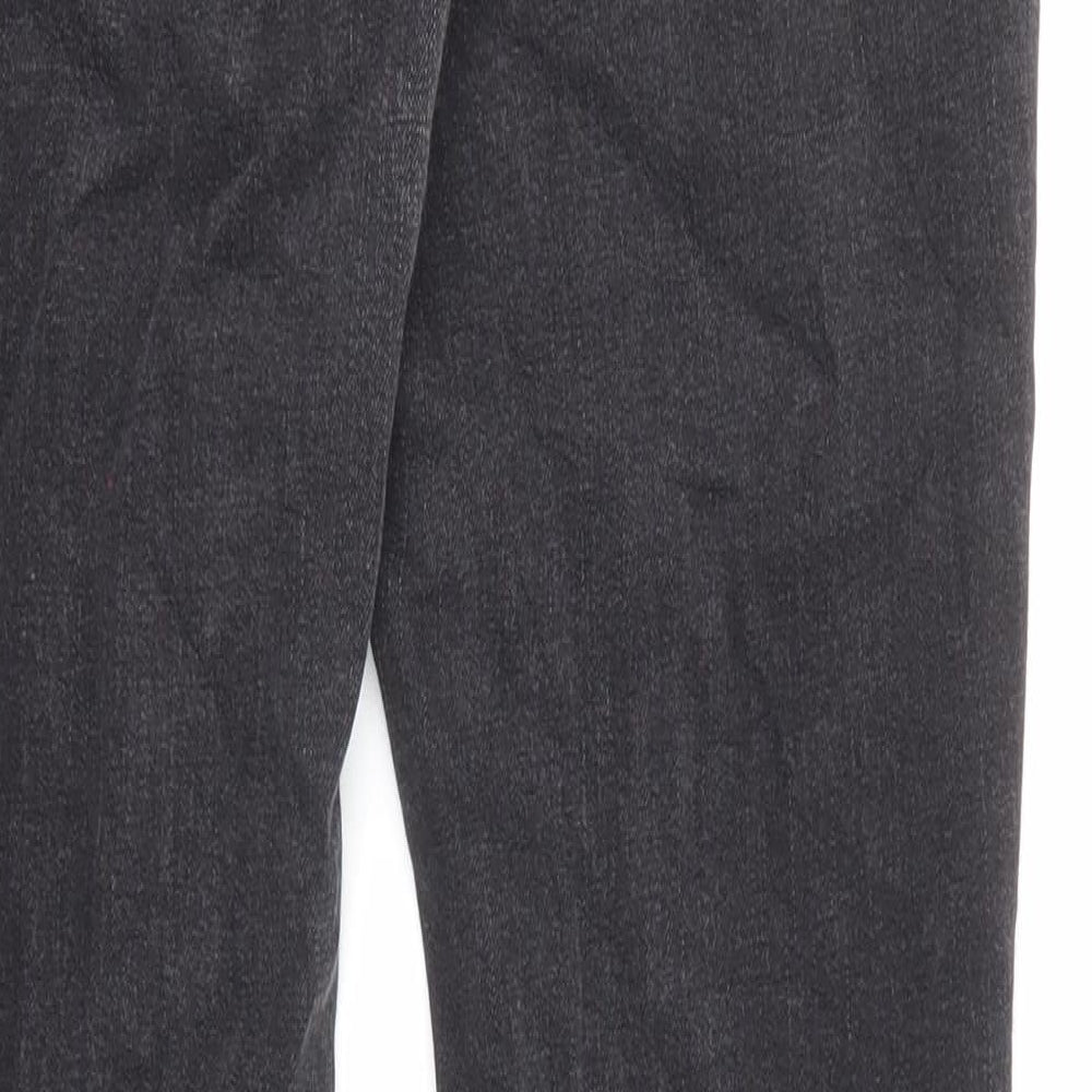 Marks and Spencer Womens Black Cotton Bootcut Jeans Size 12 L30 in Regular Zip