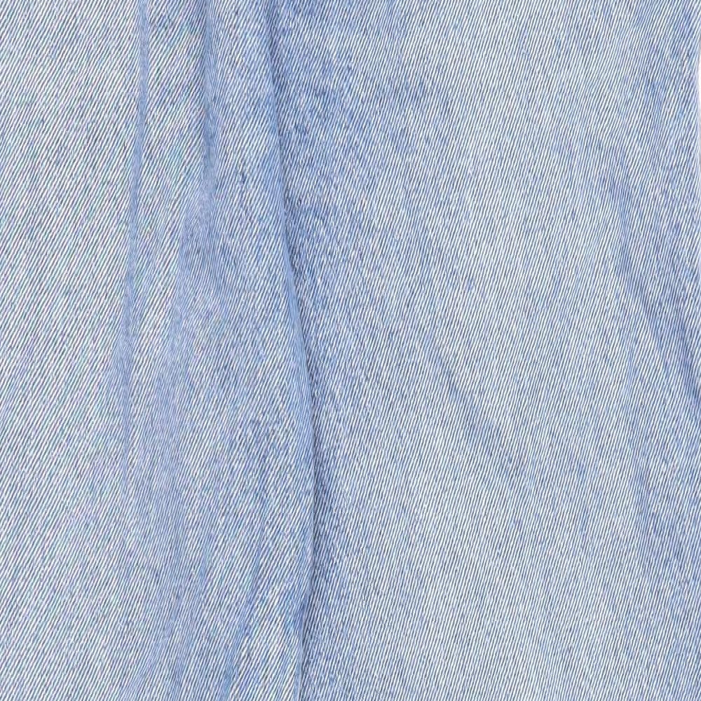 Pull&Bear Womens Blue Cotton Tapered Jeans Size 8 L29 in Regular Zip