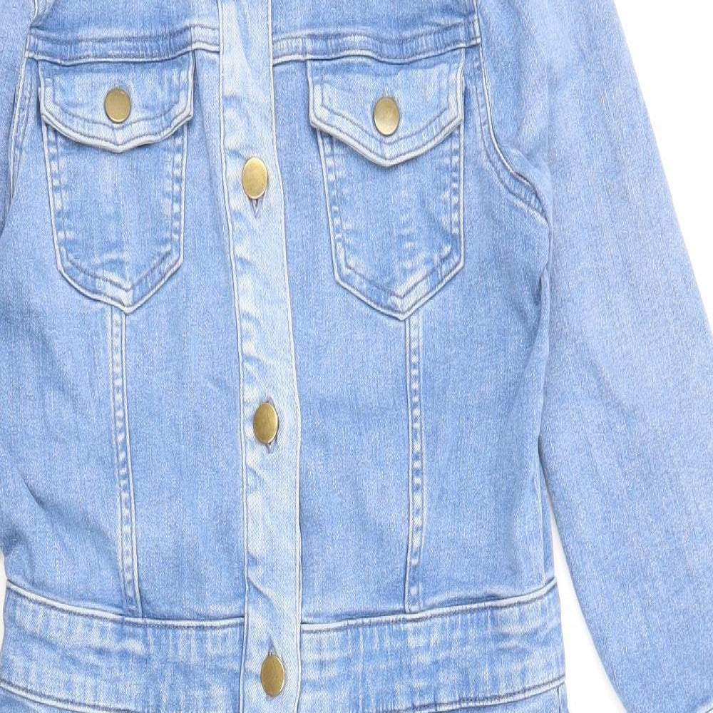 Sosandar Womens Blue Cotton Pencil Dress Size 10 Collared Button