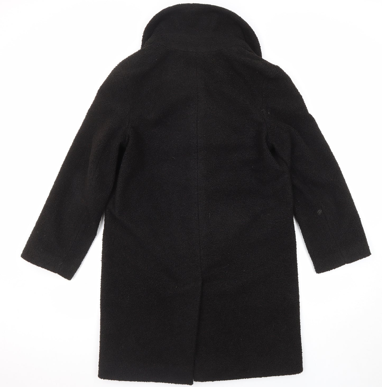Warehouse Womens Black Overcoat Coat Size 10 Button