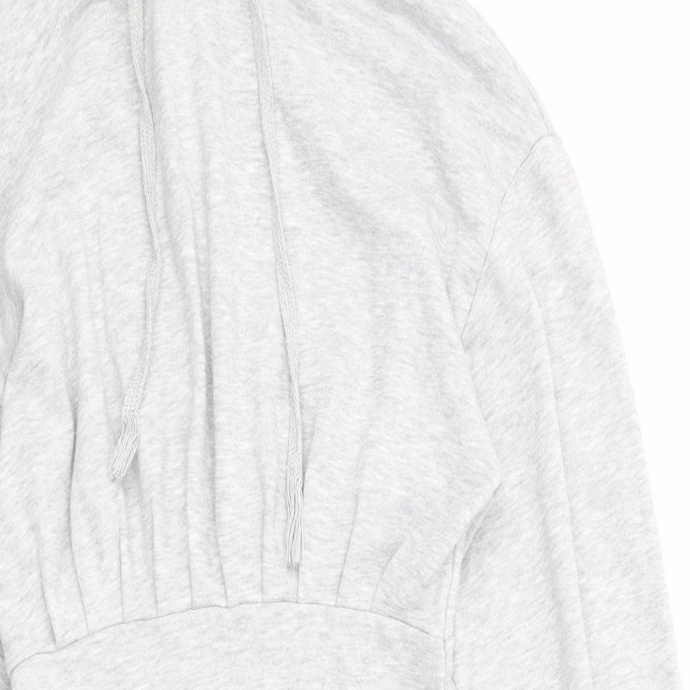 Topshop Womens Grey Cotton Jumper Dress Size 10 Crew Neck Pullover