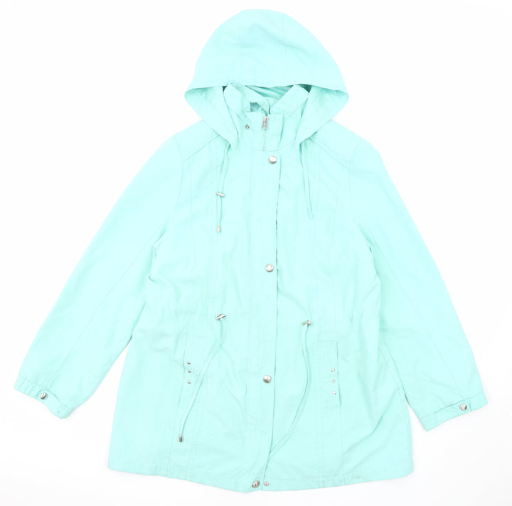 Bonmarché Womens Blue Parka Coat Size M Zip