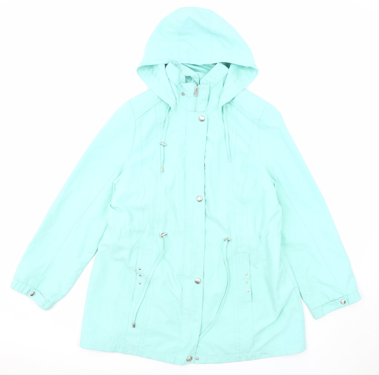 Bonmarché Womens Blue Parka Coat Size M Zip