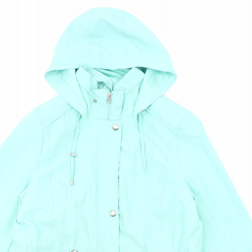 Bonmarché Womens Blue Parka Coat Size M Zip