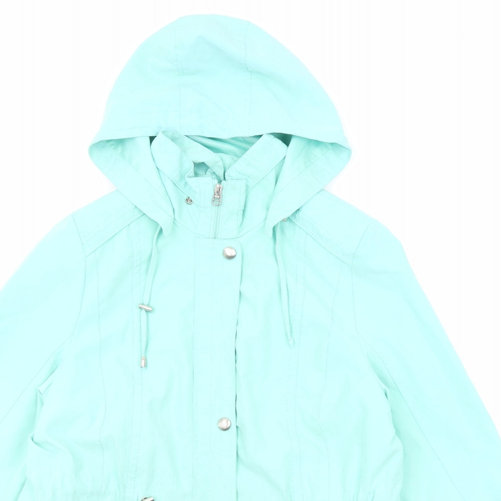 Bonmarché Womens Blue Parka Coat Size M Zip