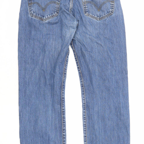 Levi's Mens Blue Cotton Straight Jeans Size 34 in L30 in Regular Zip