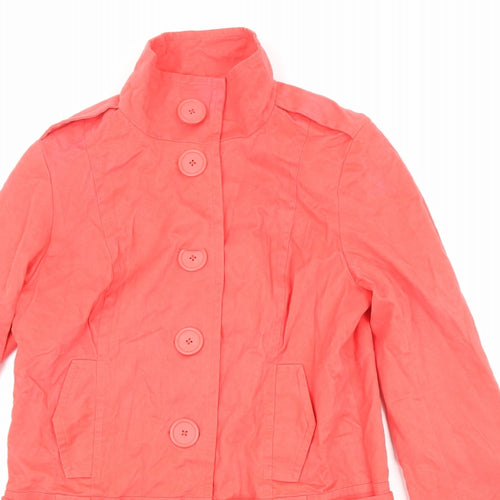 New Look Womens Pink Jacket Size 14 Button