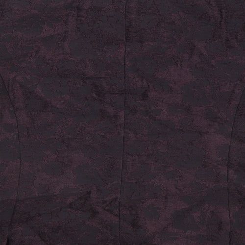 CC Womens Purple Geometric Jacket Blazer Size 10 Button