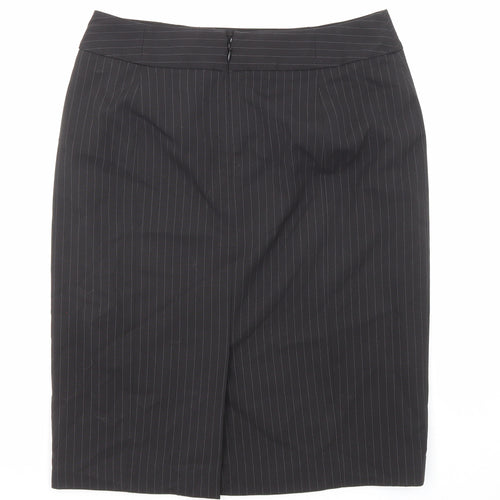 The Department Womens Black Striped Polyester Straight & Pencil Skirt Size 10 Zip