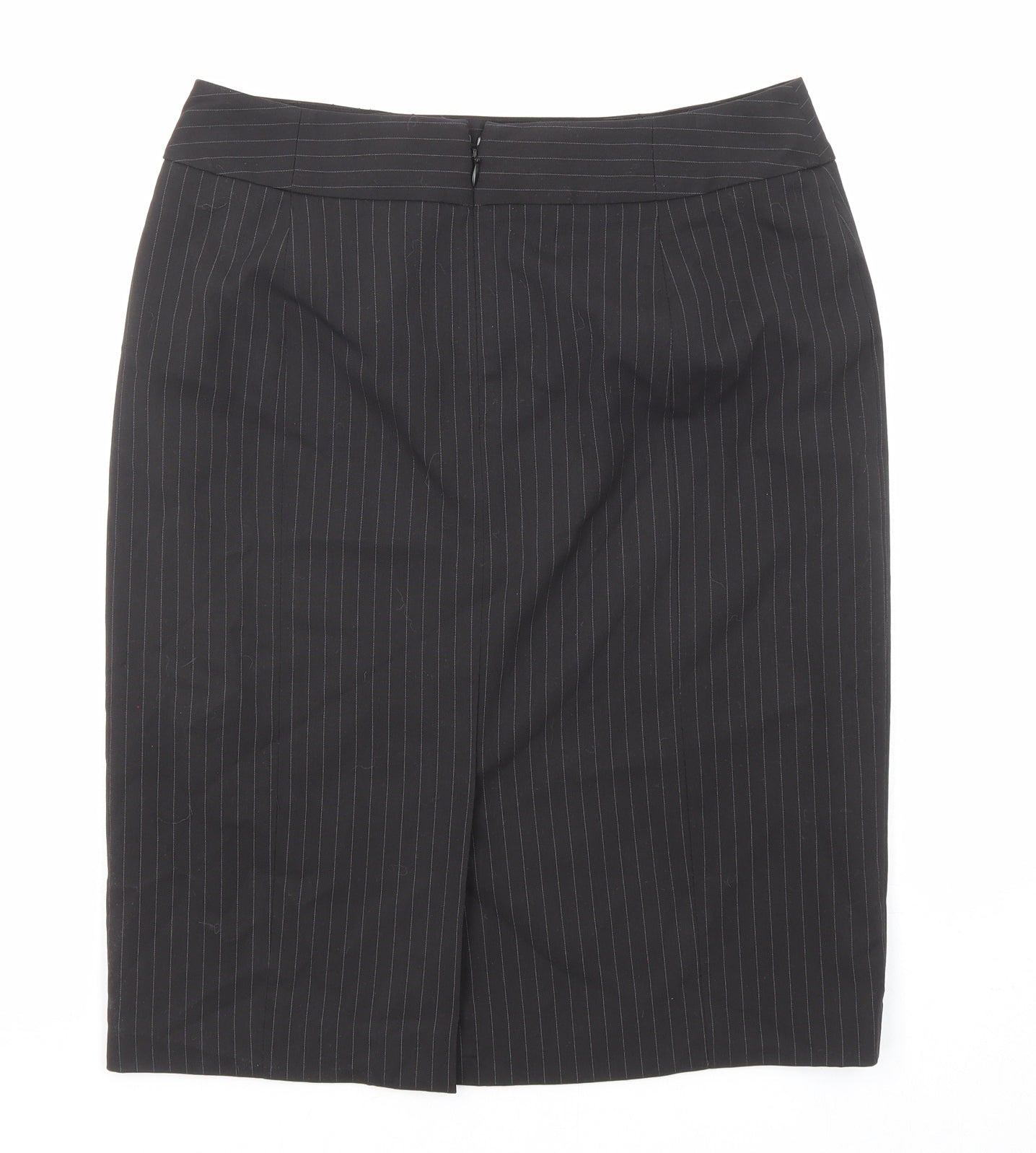 The Department Womens Black Striped Polyester Straight & Pencil Skirt Size 10 Zip