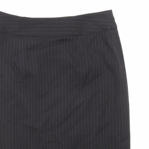 The Department Womens Black Striped Polyester Straight & Pencil Skirt Size 10 Zip