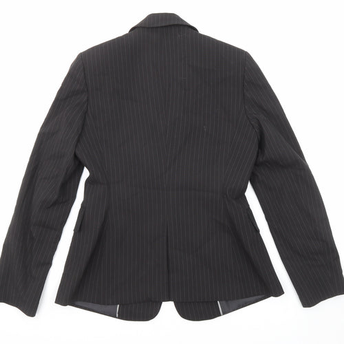 The Department Womens Black Striped Polyester Jacket Blazer Size 8