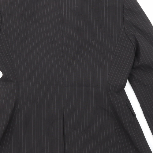 The Department Womens Black Striped Polyester Jacket Blazer Size 8