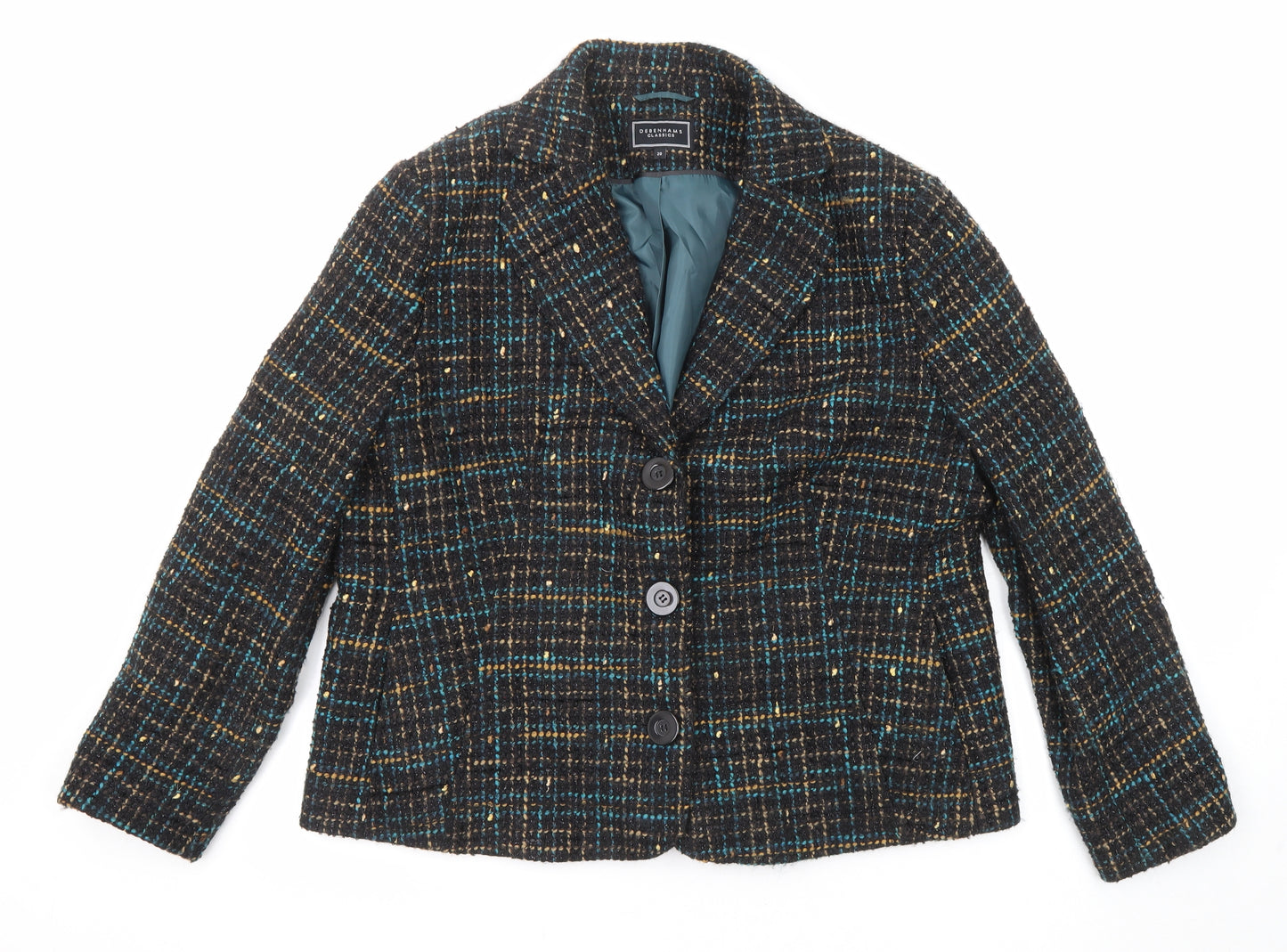 Debenhams Womens Multicoloured Geometric Jacket Blazer Size 20 Button