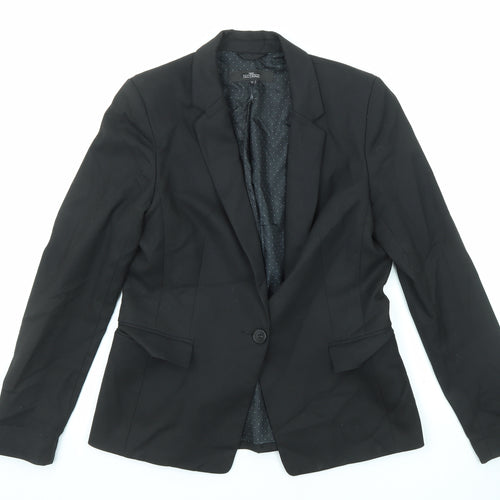 NEXT Womens Black Polyester Jacket Blazer Size 12