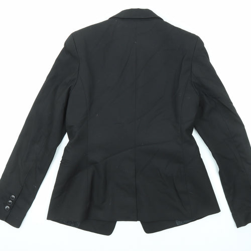 NEXT Womens Black Polyester Jacket Blazer Size 12