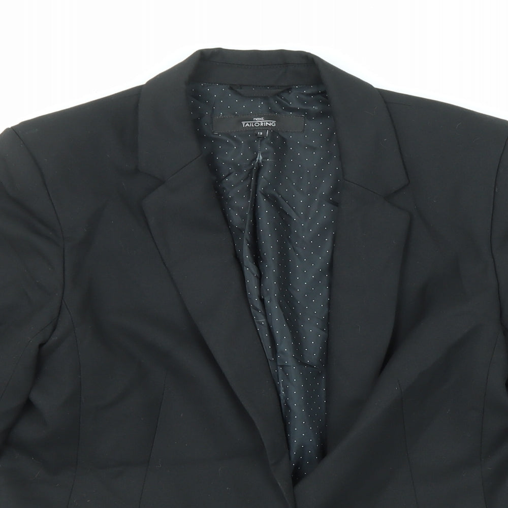 NEXT Womens Black Polyester Jacket Blazer Size 12