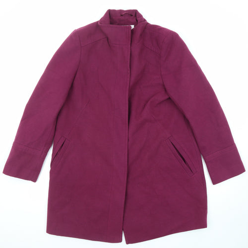 Classic Womens Purple Overcoat Coat Size 14 Button