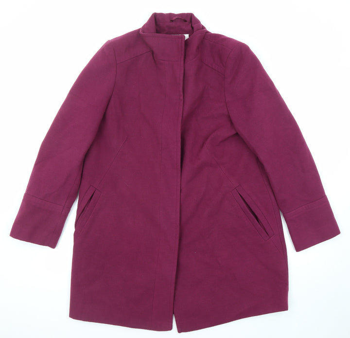 Classic Womens Purple Overcoat Coat Size 14 Button