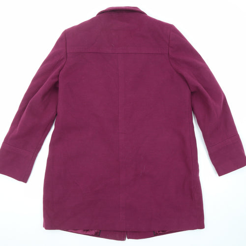 Classic Womens Purple Overcoat Coat Size 14 Button