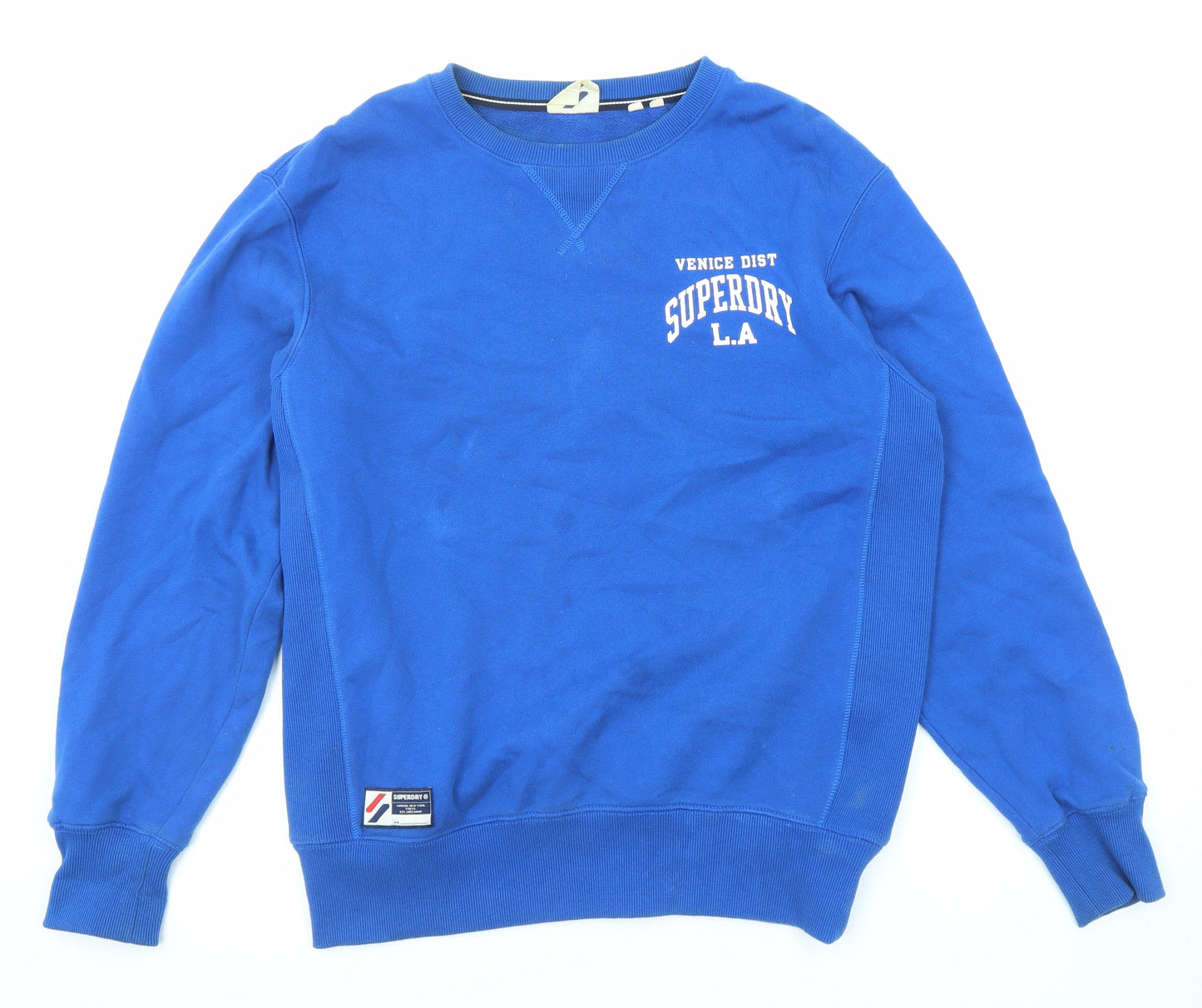 Superdry Mens Blue Cotton Pullover Sweatshirt Size M