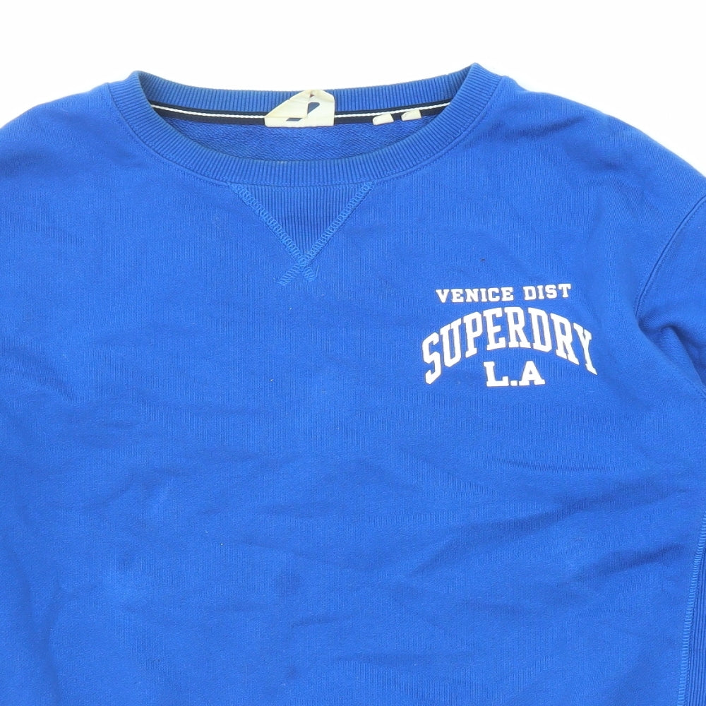 Superdry Mens Blue Cotton Pullover Sweatshirt Size M