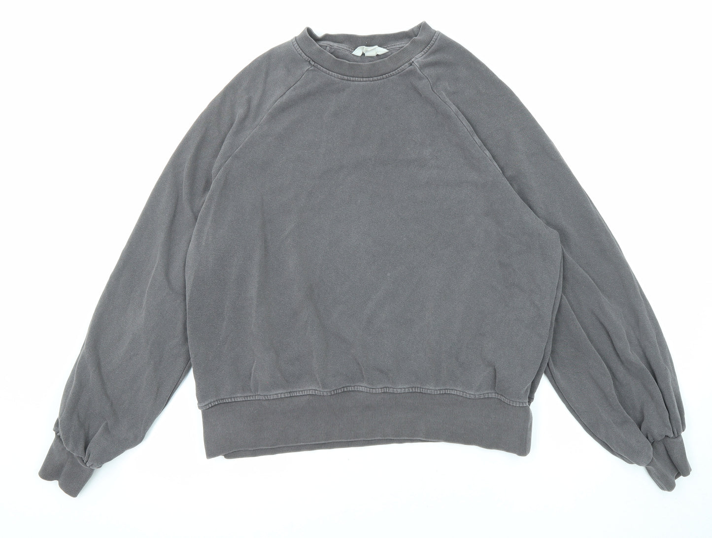 H&M Womens Grey Cotton Pullover Sweatshirt Size M Pullover