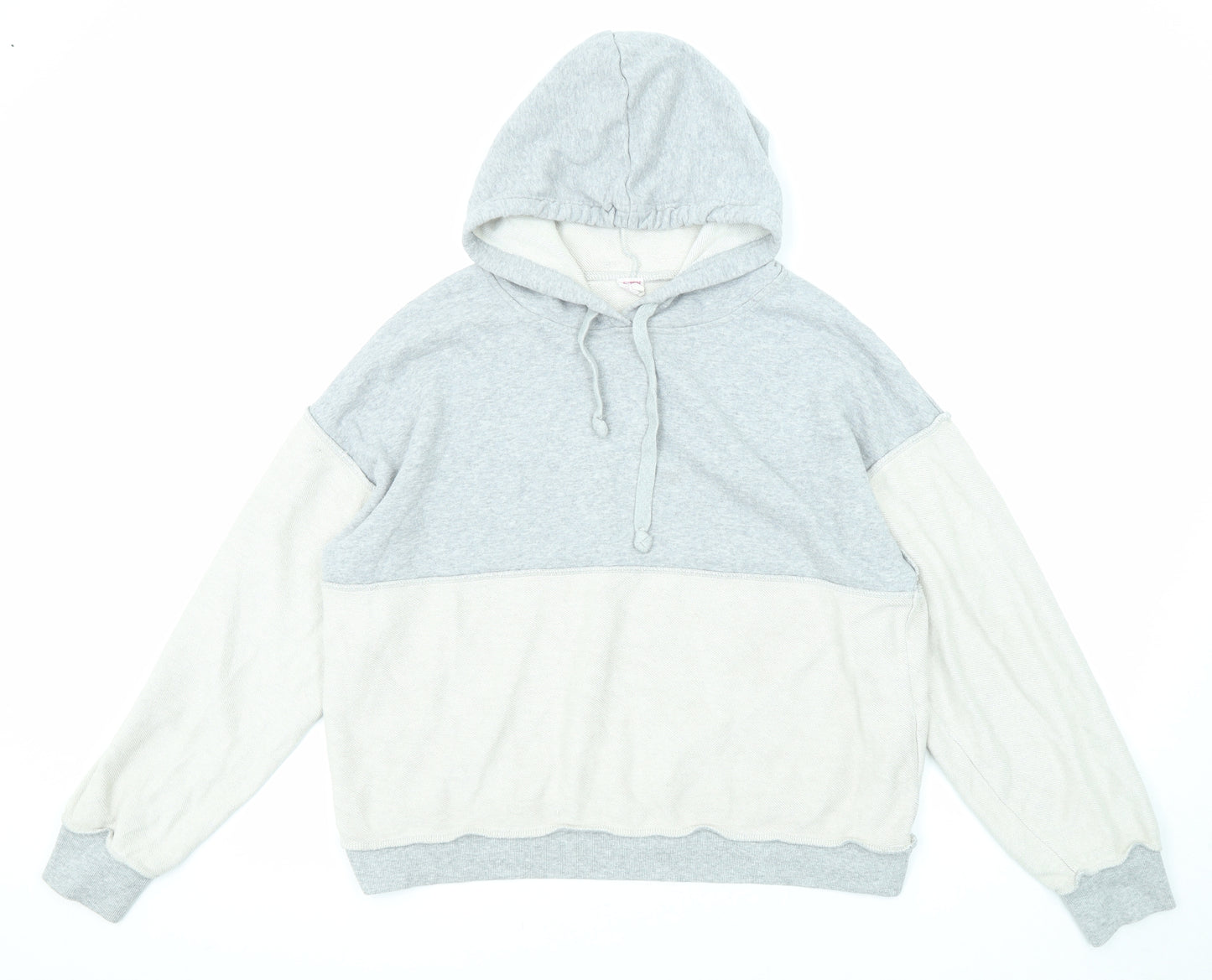 Juicy Womens Grey Colourblock Cotton Pullover Hoodie Size L Pullover